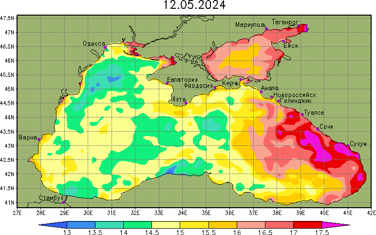 Температура воды в Черном море