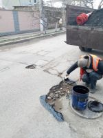 Ямочный ремонт на сакских улицах, 19 февраля 2018