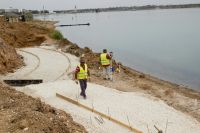 Строительство набережной вдоль лечебного озера, 30 августа 2018