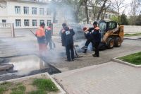 Ямочный ремонт на улице Ленина