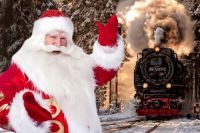 Новогодний поезд через Саки, 17 декабря 2021