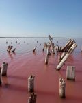 Розовое озеро в Саках