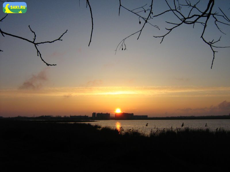 Закат над озером Чокрак